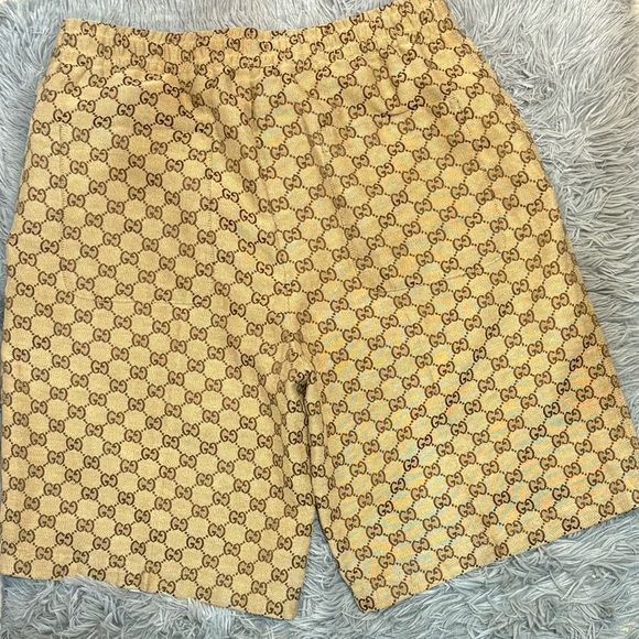 Gucci Beige GG Patterned Men's Shorts - Picture 2 of 11